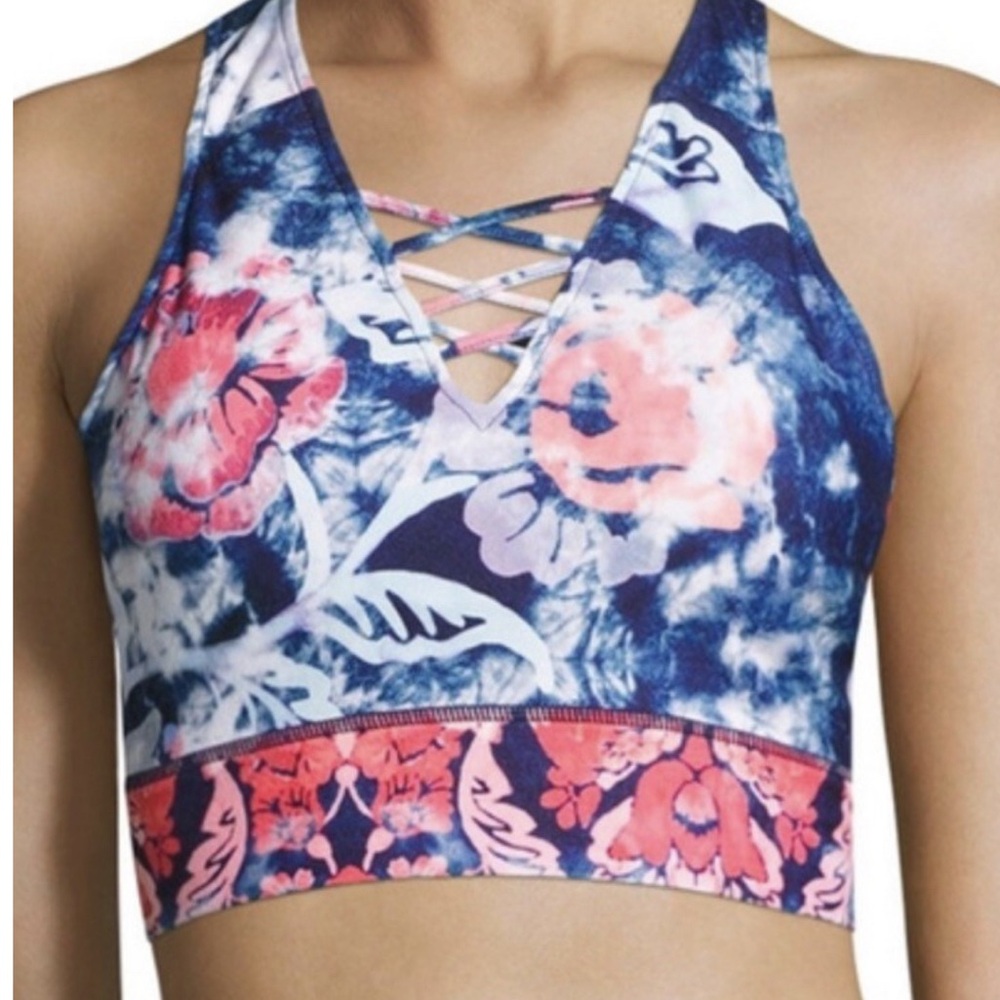 Floral Crisscross Sports Bra